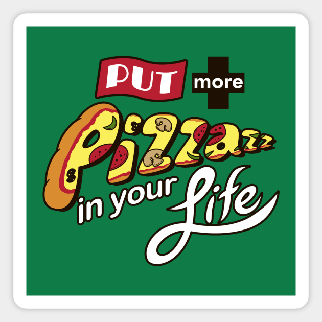 Cute Original Retro Pizza Lover Typography Slogan For Pizza Lovers Magnet by Originals By Boggs